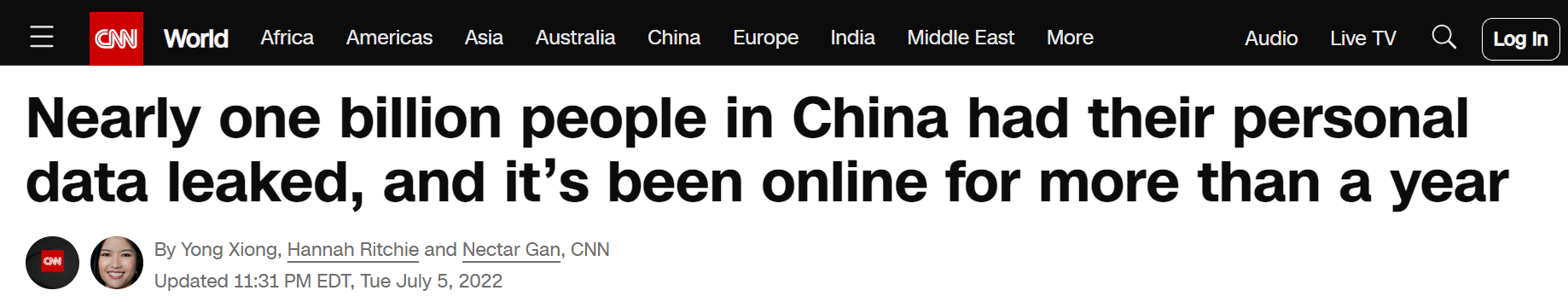 Shanghai&#39;s police database is for sale in what could be China’s biggest ever data breach. China is home to 1.4 billion people, which means the data breach could potentially affect more than 70% of the population.